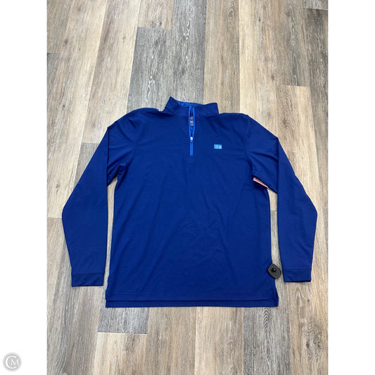 Athletic Top Long Sleeve Collar By Good Good Gold In Blue, Size: L