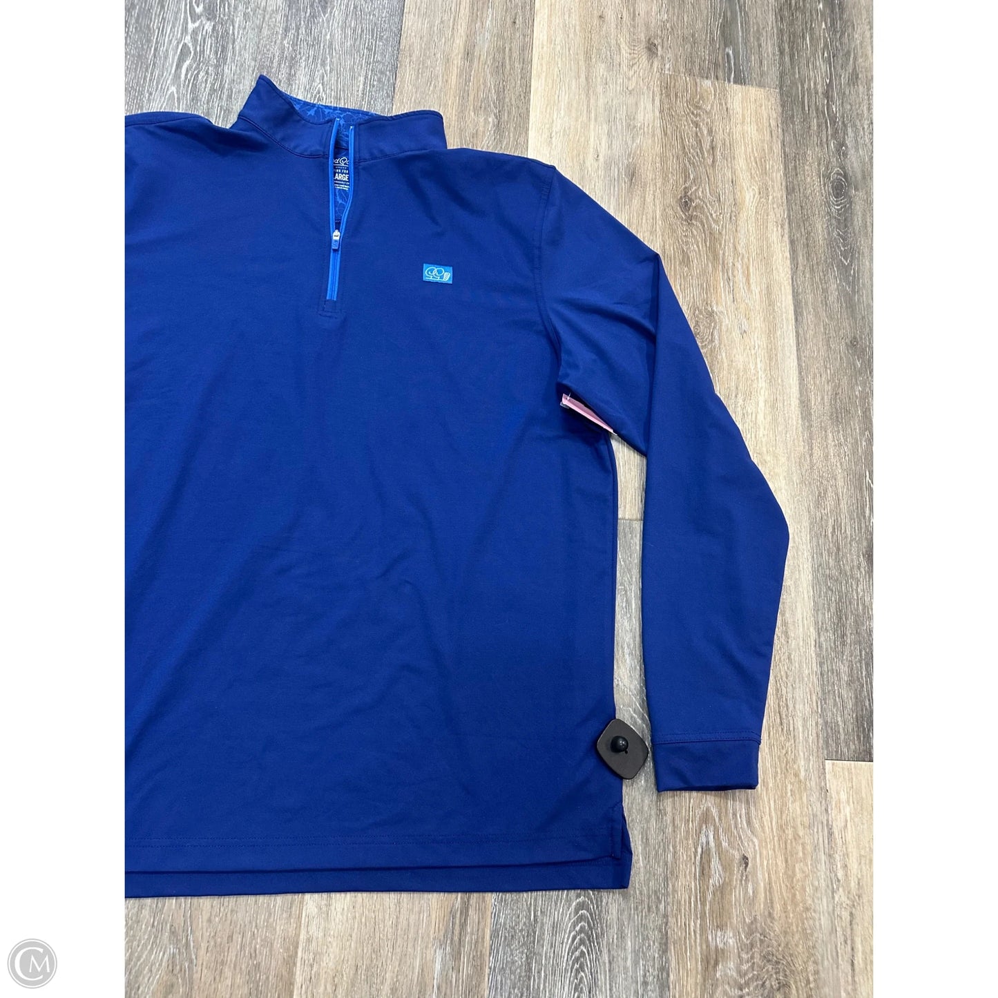 Athletic Top Long Sleeve Collar By Good Good Gold In Blue, Size: L