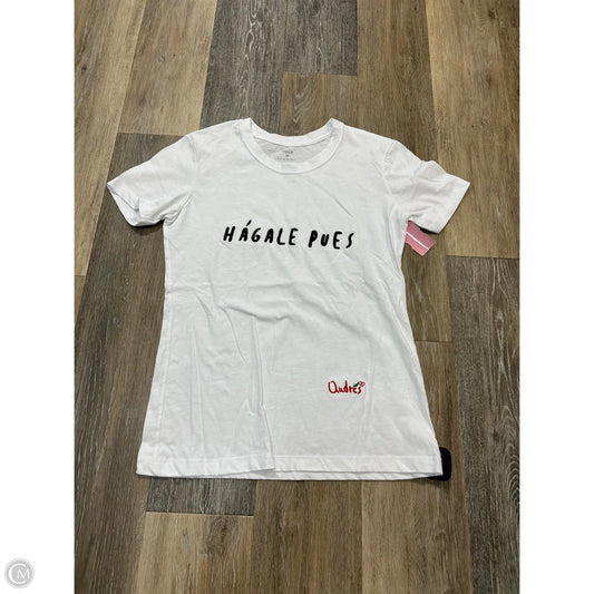 Top Short Sleeve By Hágale Pues In White, Size: M
