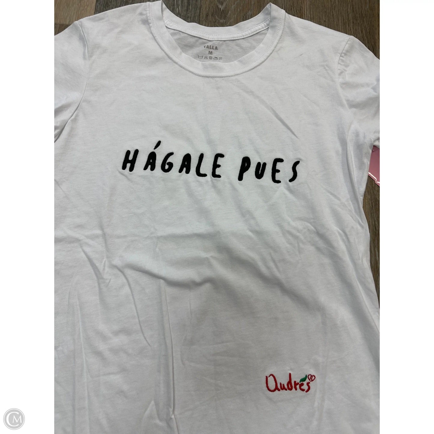Top Short Sleeve By Hágale Pues In White, Size: M