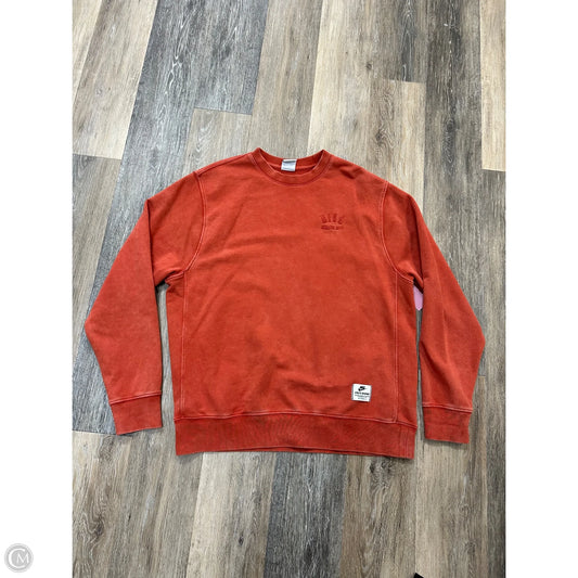 Athletic Sweatshirt Crewneck By Nike Apparel In Orange, Size: L