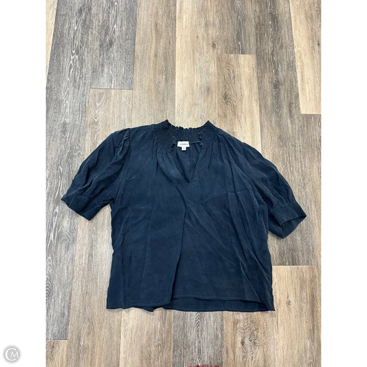 Blouse Short Sleeve By Evereve In Navy, Size: Xl