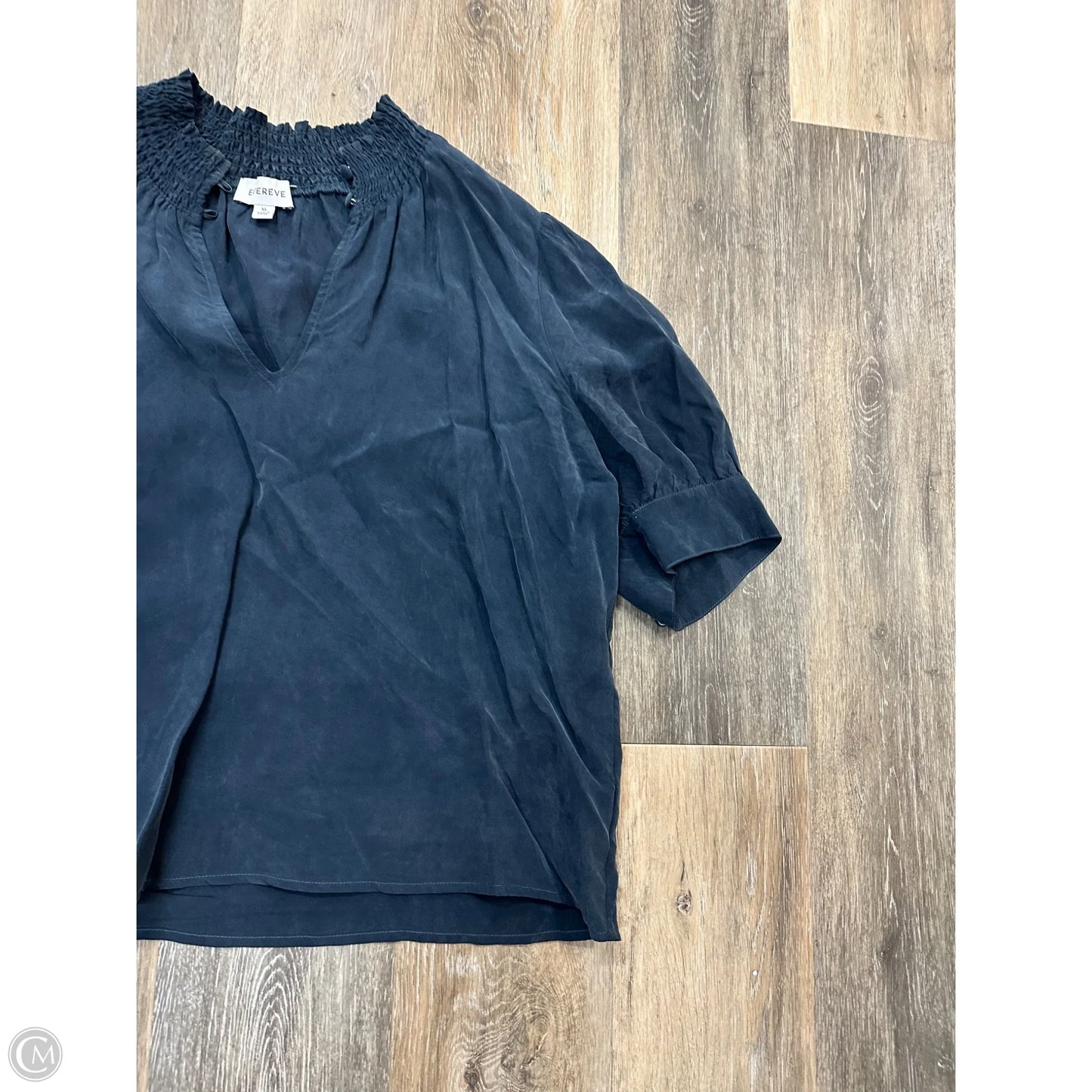 Blouse Short Sleeve By Evereve In Navy, Size: Xl