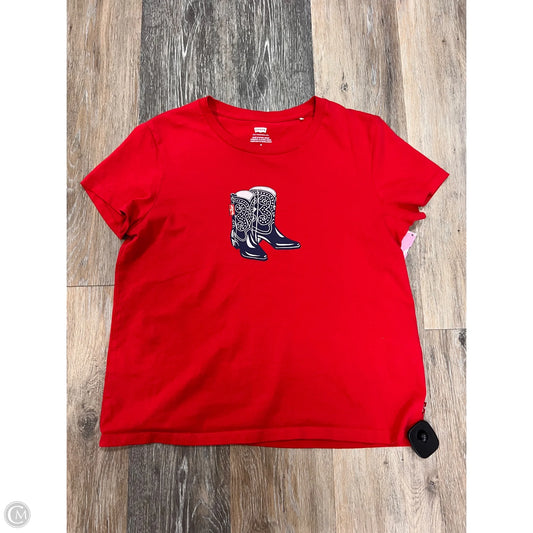 Top Short Sleeve By Levis In Red, Size: M