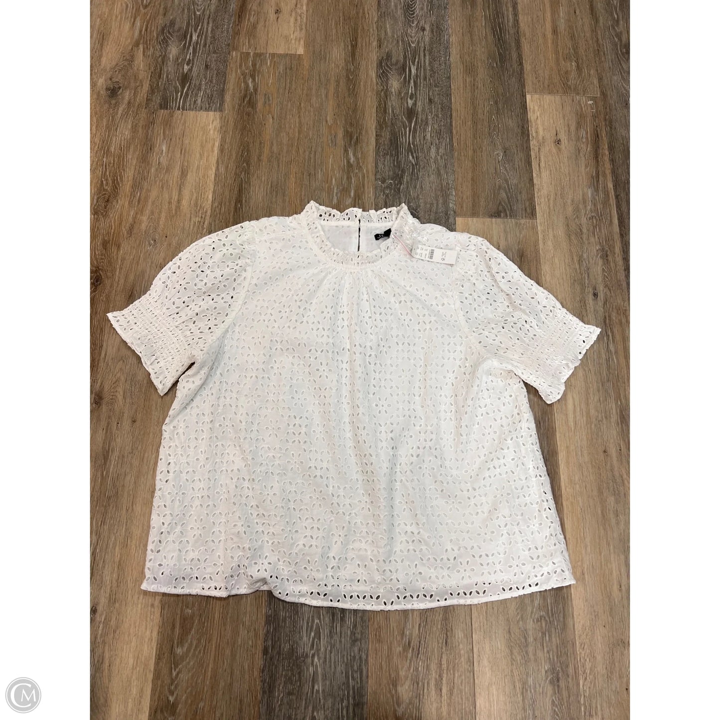 Blouse Short Sleeve By J. Crew In White, Size: Xxl
