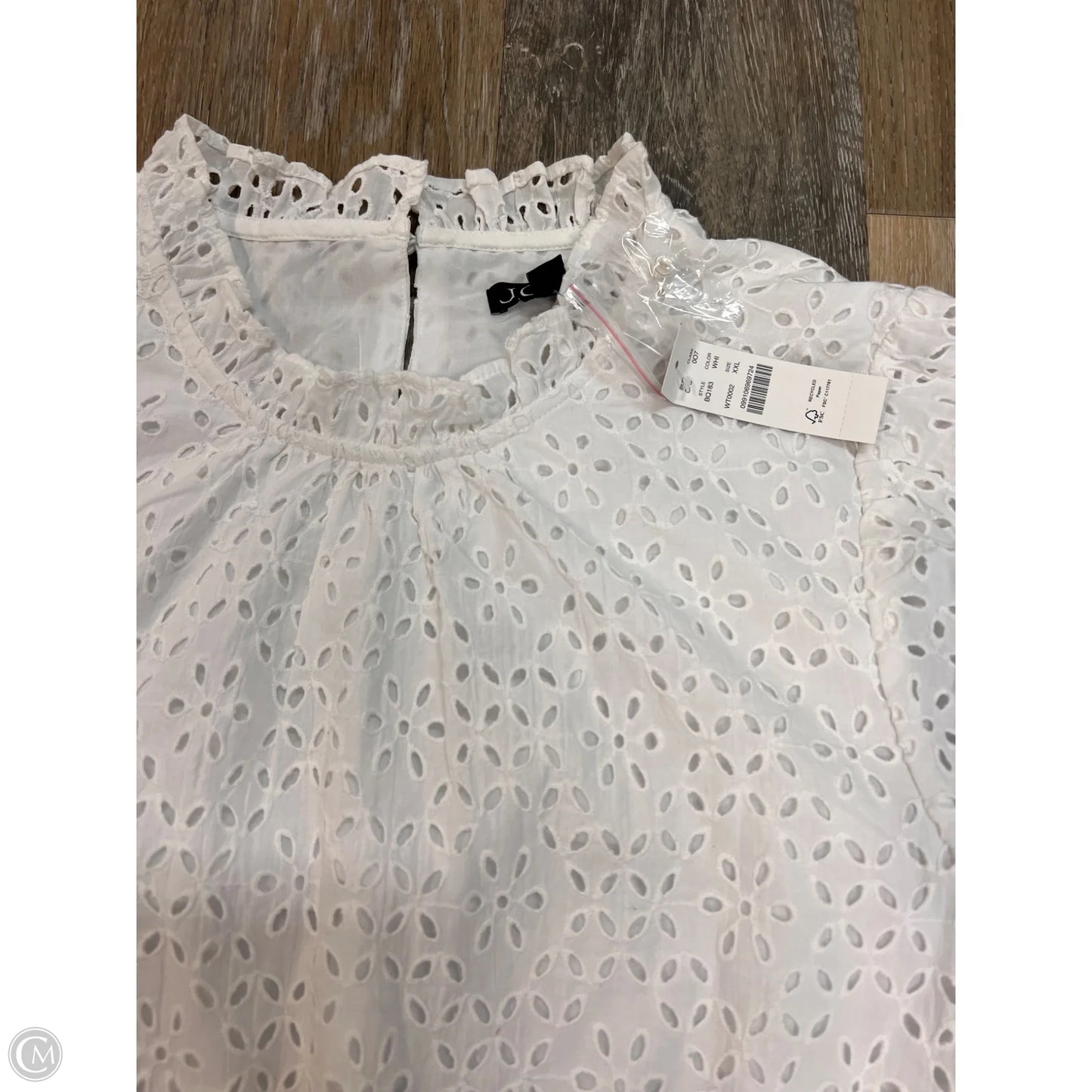 Blouse Short Sleeve By J. Crew In White, Size: Xxl