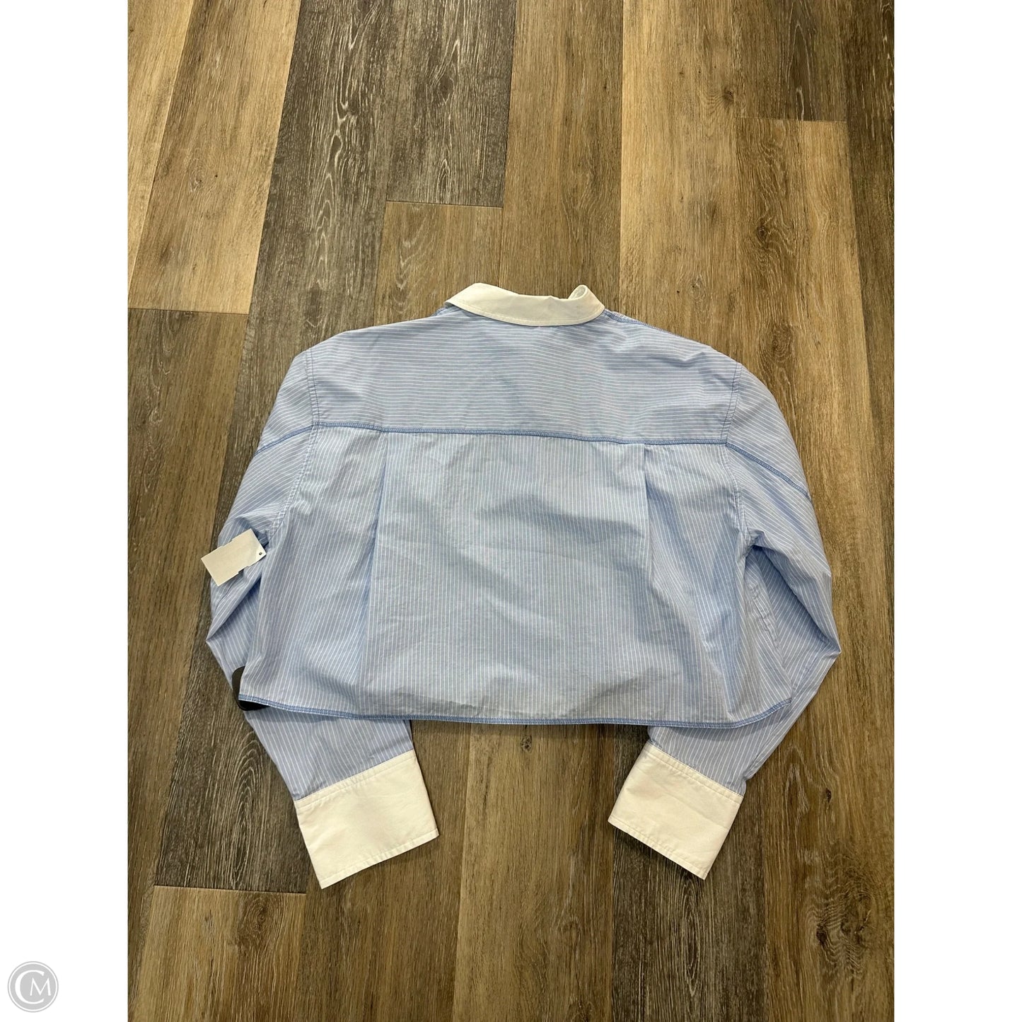 Blouse Long Sleeve By Mng In Blue, Size: L