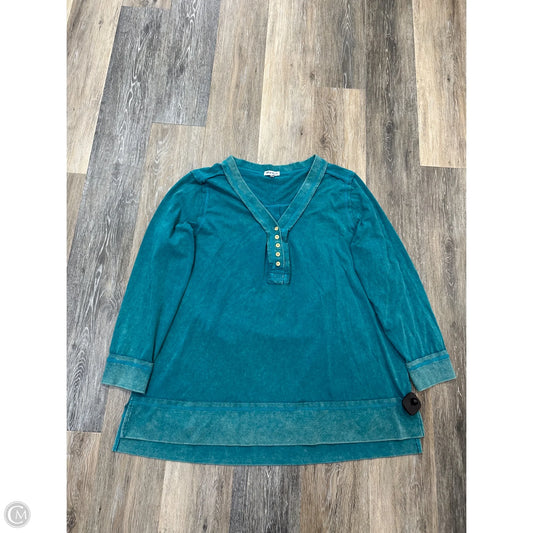 Top Long Sleeve By White Birch In Blue, Size: L