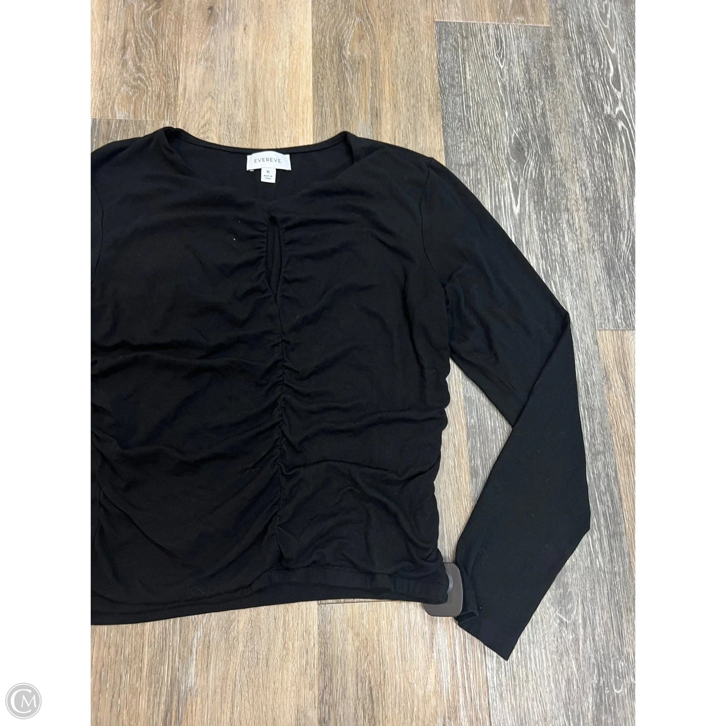 Top Long Sleeve By Evereve In Black, Size: M