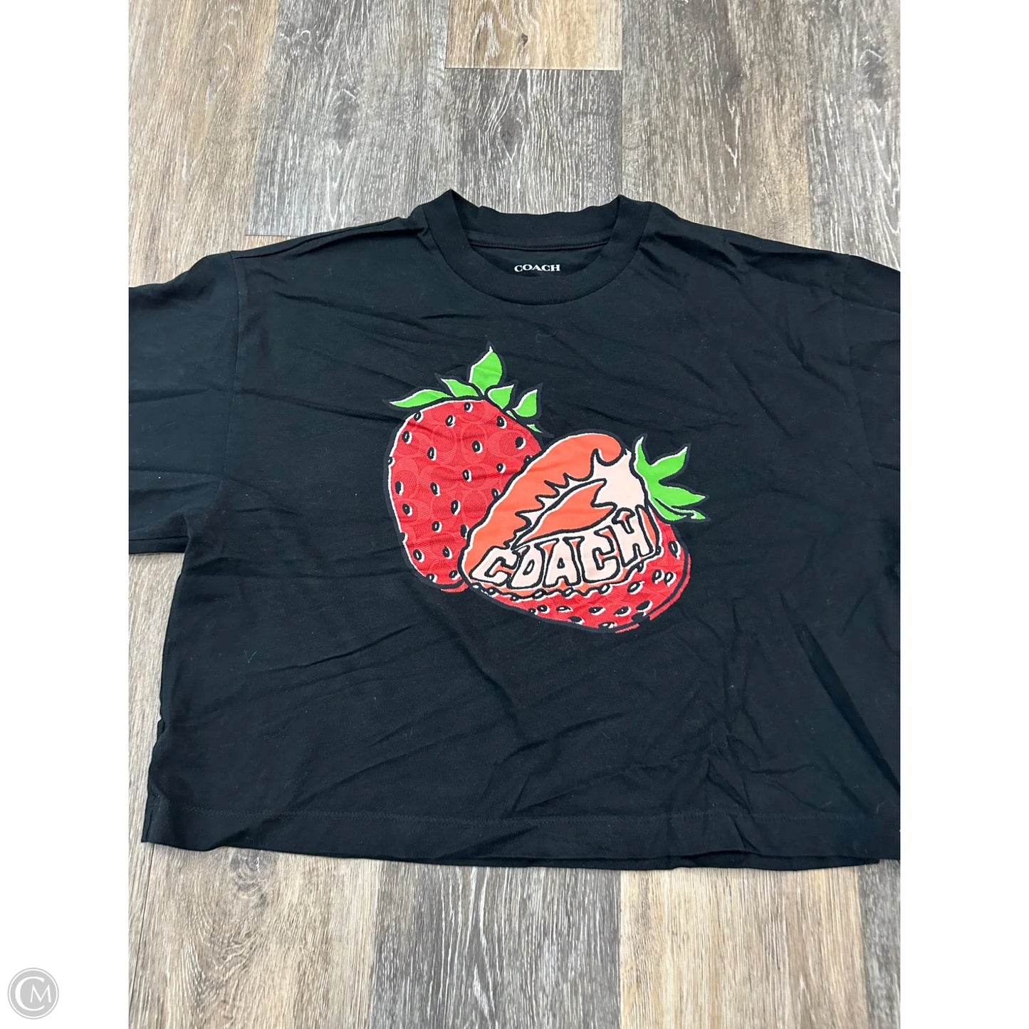 Top Short Sleeve Designer By Coach In Black, Size: S