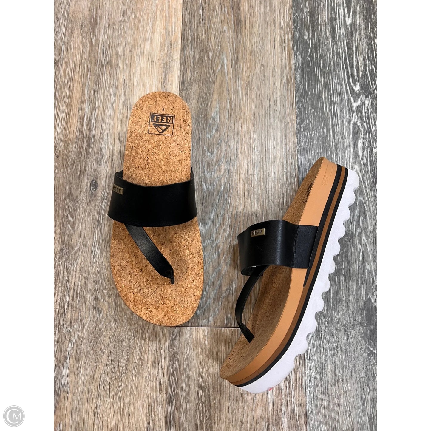 Sandals Heels Platform By Reef In Black, Size: 8