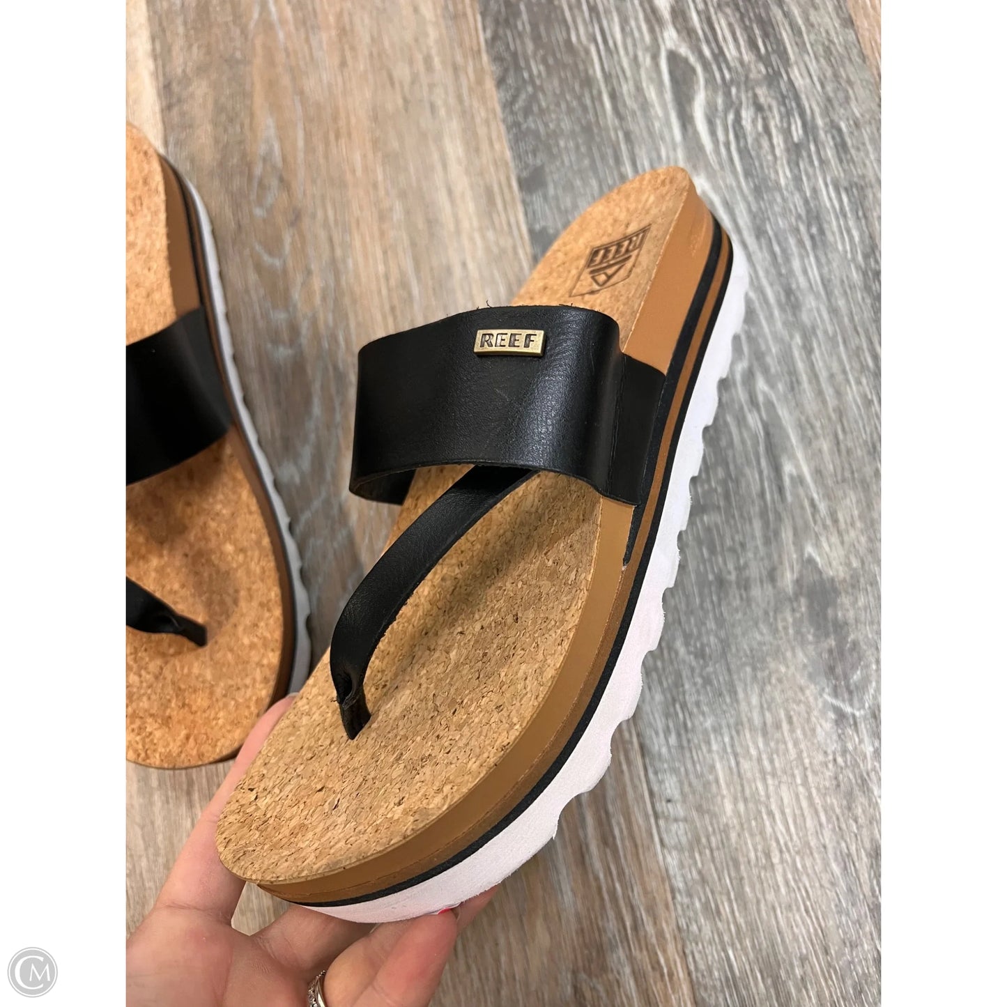 Sandals Heels Platform By Reef In Black, Size: 8