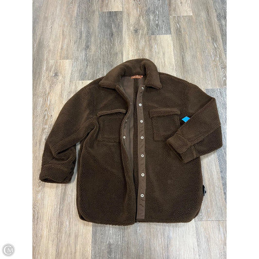 Jacket Faux Fur & Sherpa By Beige Botany In Brown, Size: M