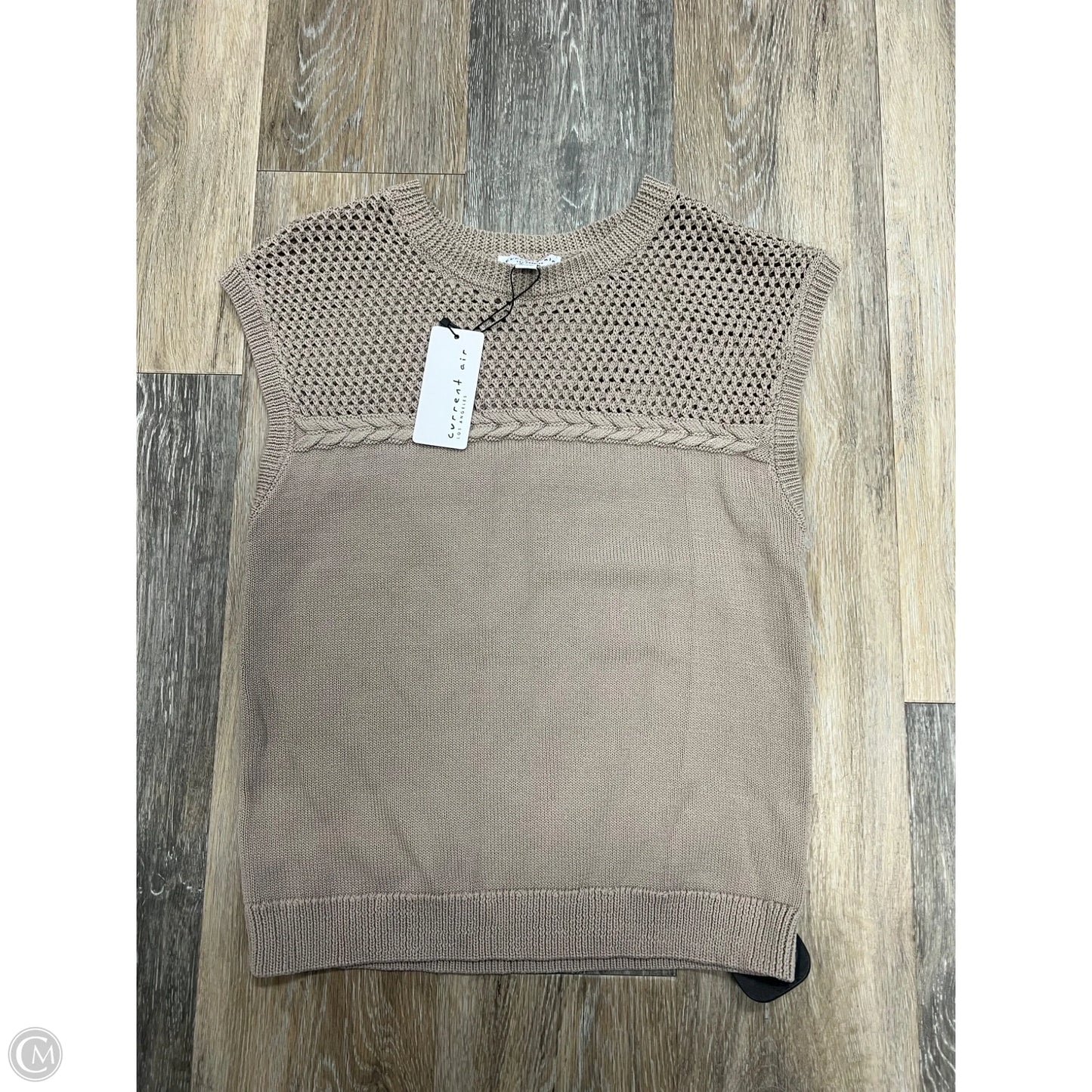 Sweater Short Sleeve By Current Air In Brown, Size: S