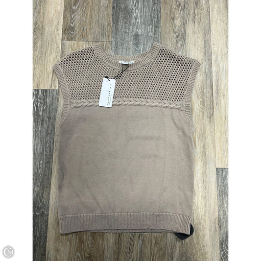 Sweater Short Sleeve By Current Air In Brown, Size: S