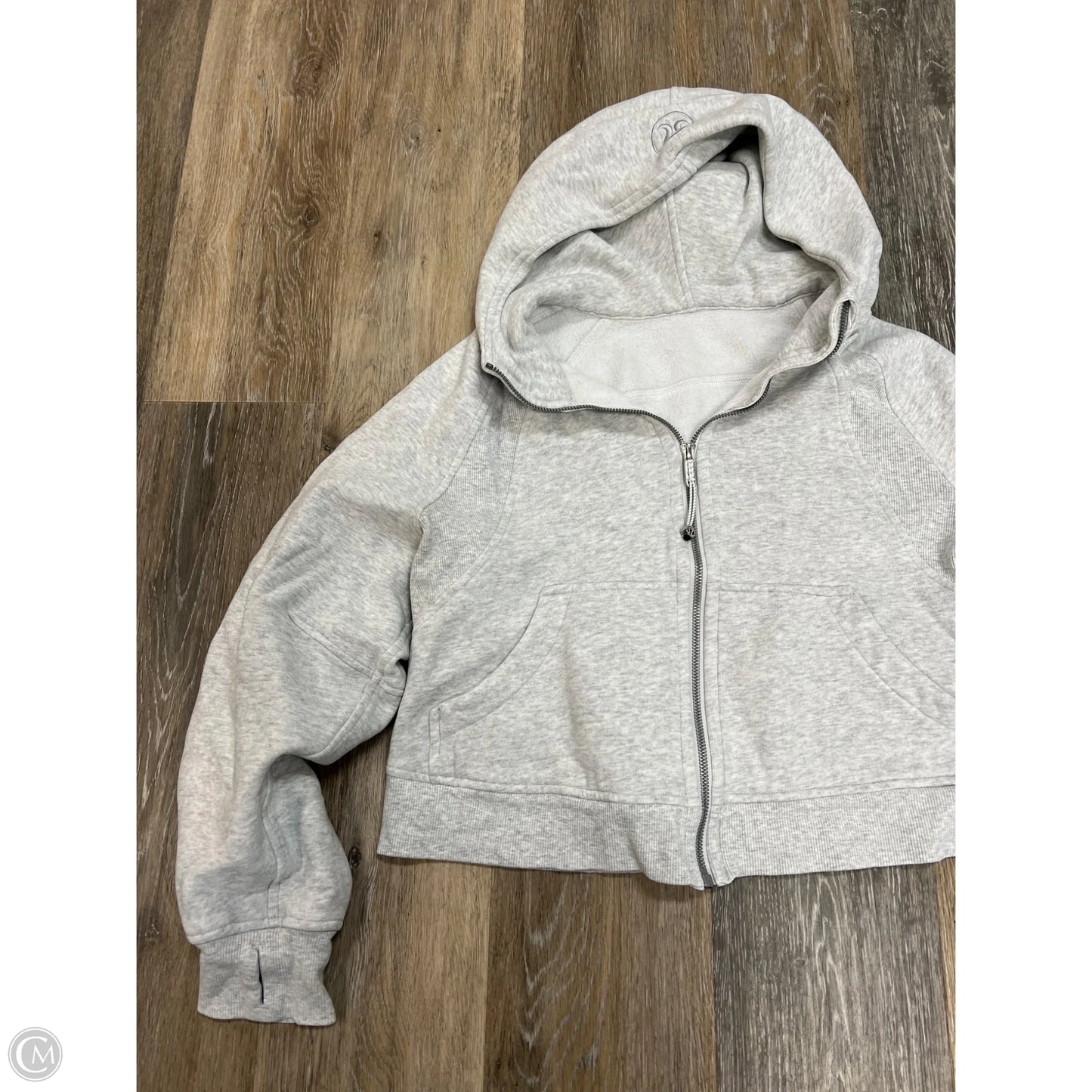 Athletic Sweatshirt Hoodie By Lululemon In Grey, Size: XS/S