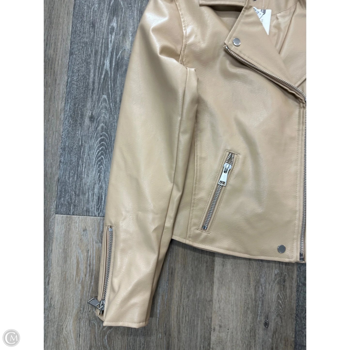 Jacket Moto Leather By Anthropologie In Tan, Size: S