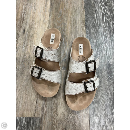 Sandals Flats By Myra In Animal Print, Size: 7