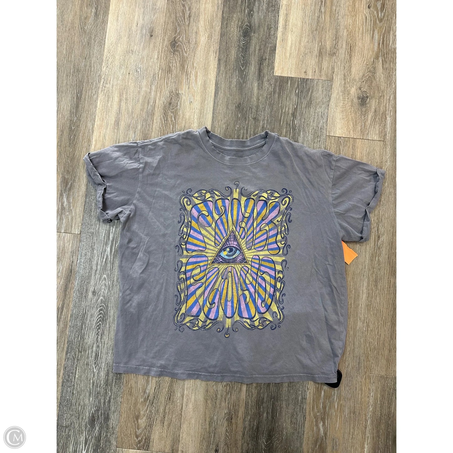 Top Short Sleeve By Pink Floyd In Grey, Size: L