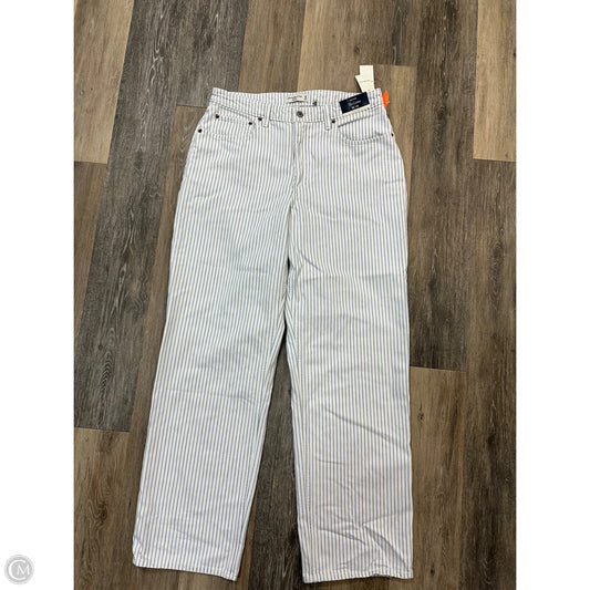 Jeans Straight By Abercrombie And Fitch In Striped Pattern, Size: 14