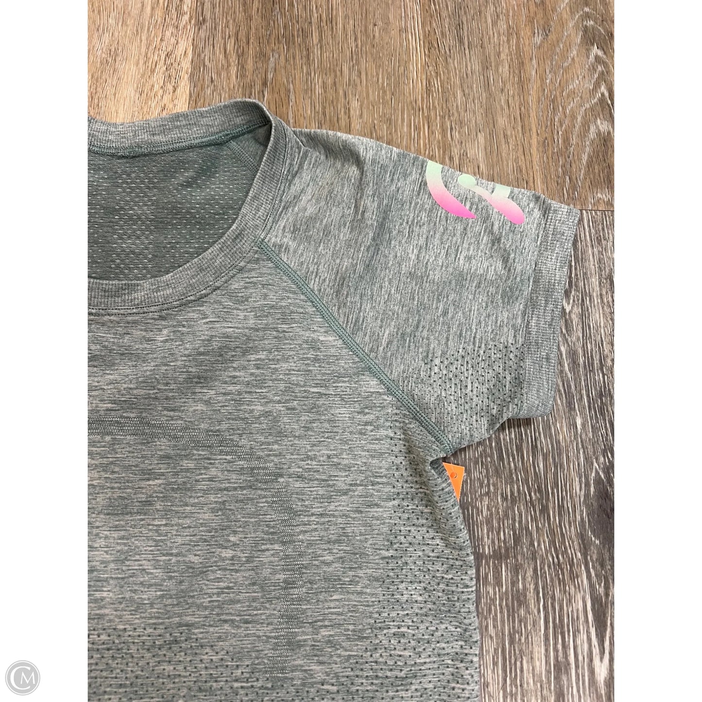 Athletic Top Short Sleeve By Lululemon x Peloton In Green, Size: 6