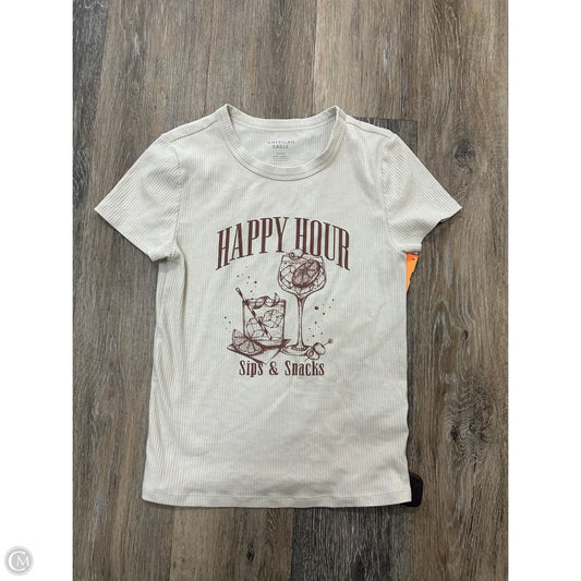 Top Short Sleeve By American Eagle In Cream, Size: S