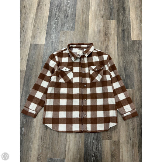 Jacket Shirt By Rylee + Crew In Plaid Pattern, Size: Xl