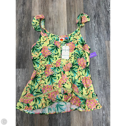 Blouse Sleeveless By Farm Rio In Floral Print, Size: Xl
