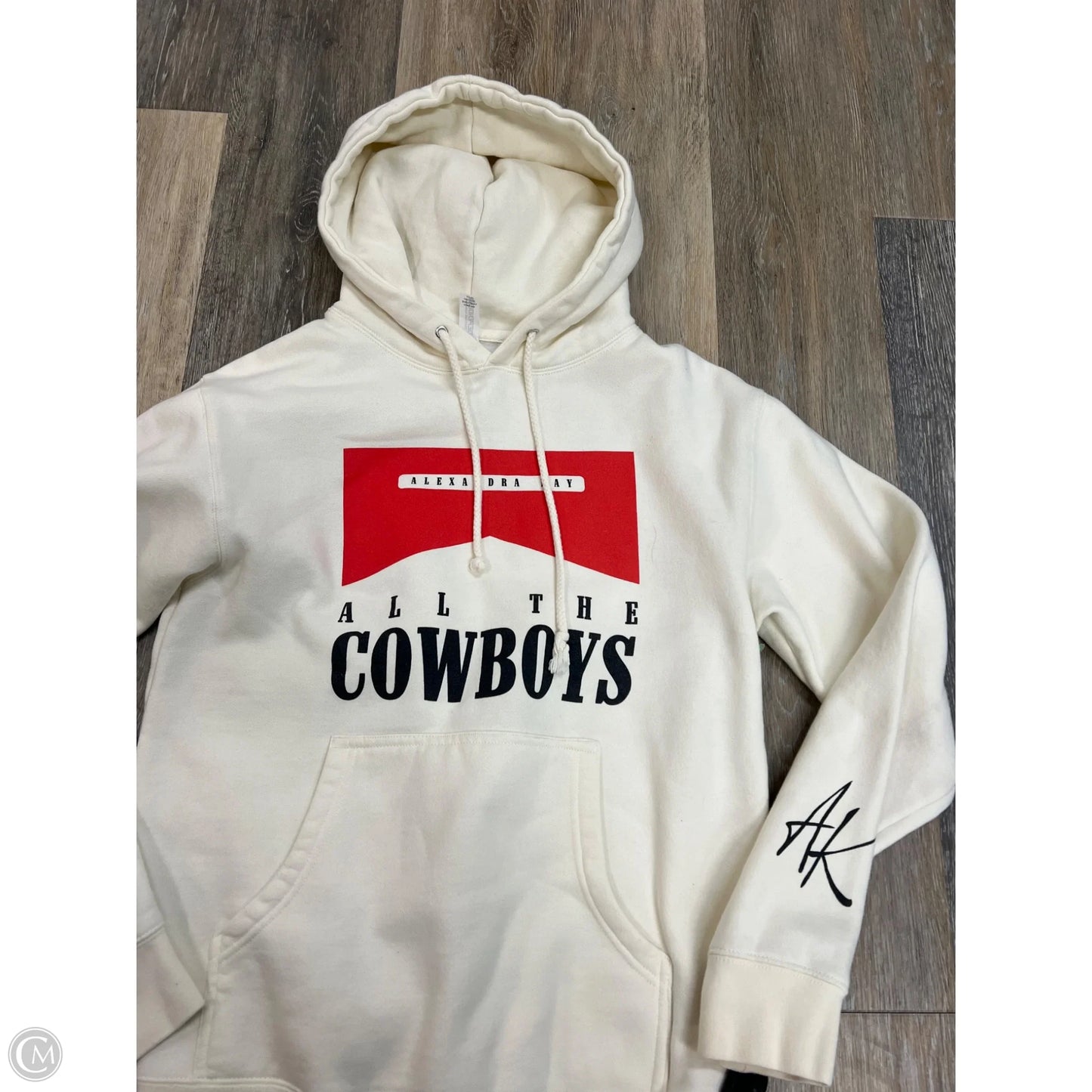 Sweatshirt Hoodie By Alexandra Kay In Cream, Size: S
