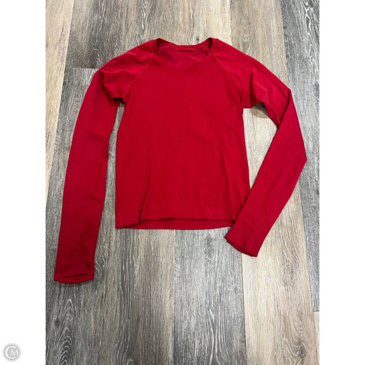 Athletic Top Long Sleeve Crewneck By Lululemon In Red, Size: 4