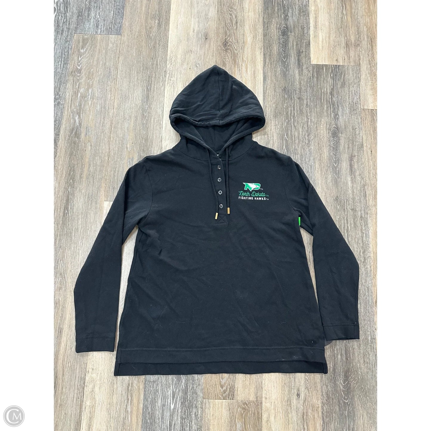 Athletic Sweatshirt Hoodie By Champion In Black, Size: M