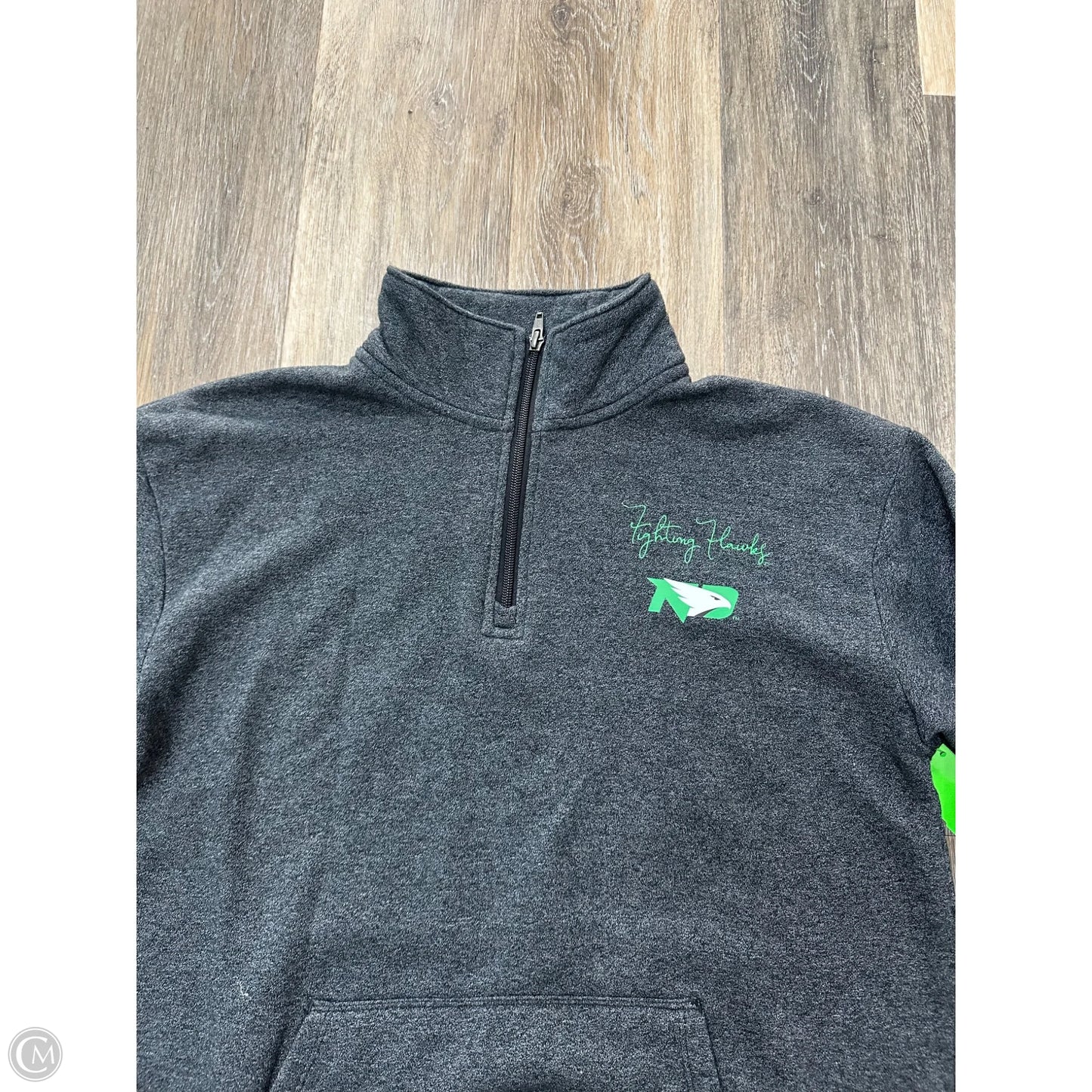 Athletic Sweatshirt Collar By Champion In Grey, Size: M