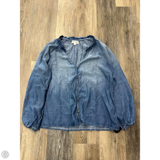 Blouse Long Sleeve By Cloth & Stone In Blue, Size: M