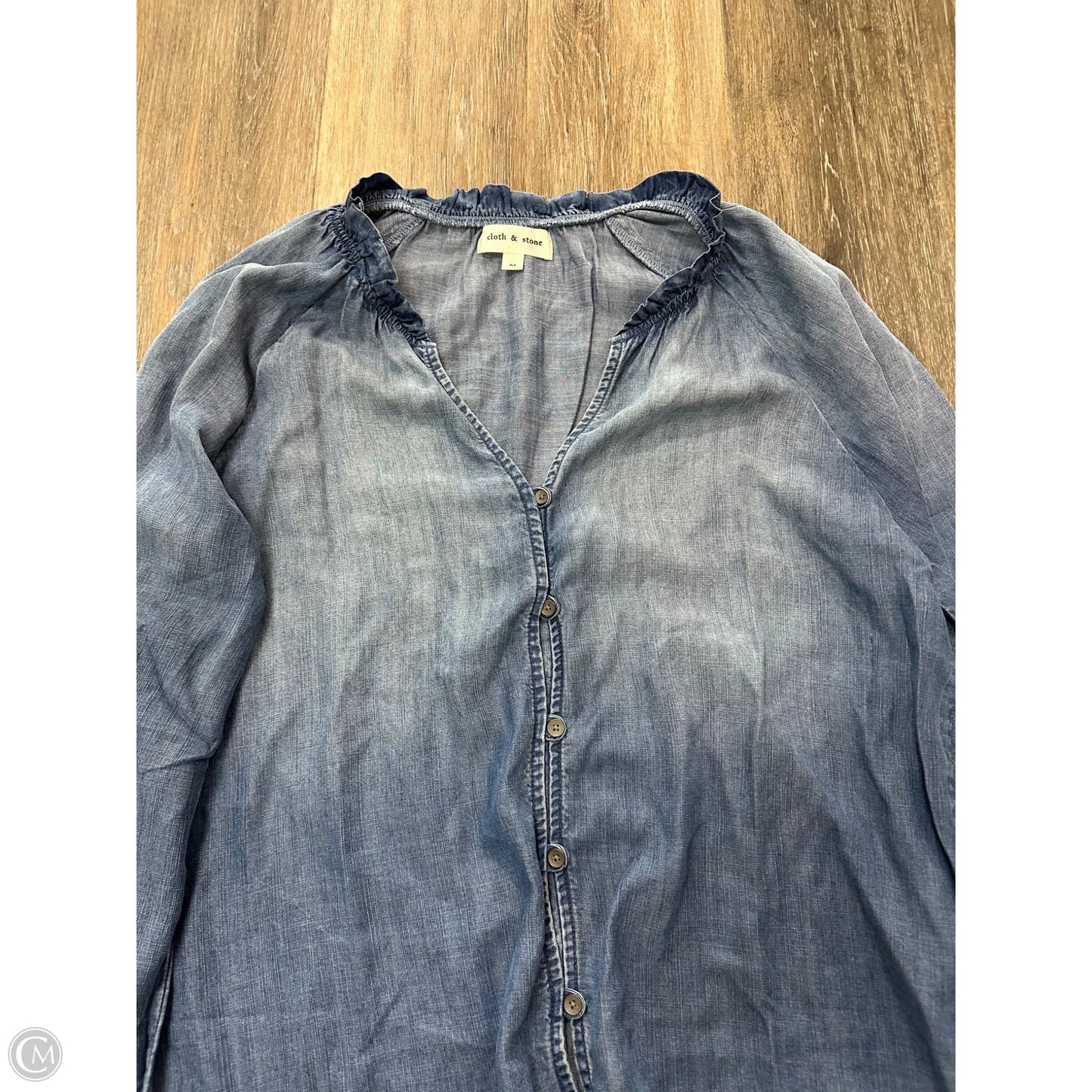 Blouse Long Sleeve By Cloth & Stone In Blue, Size: M