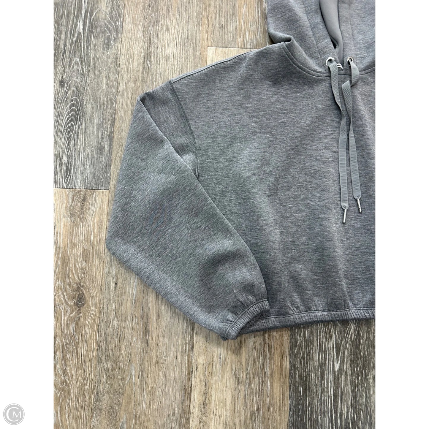 Athletic Sweatshirt Hoodie By Spanx In Grey, Size: M