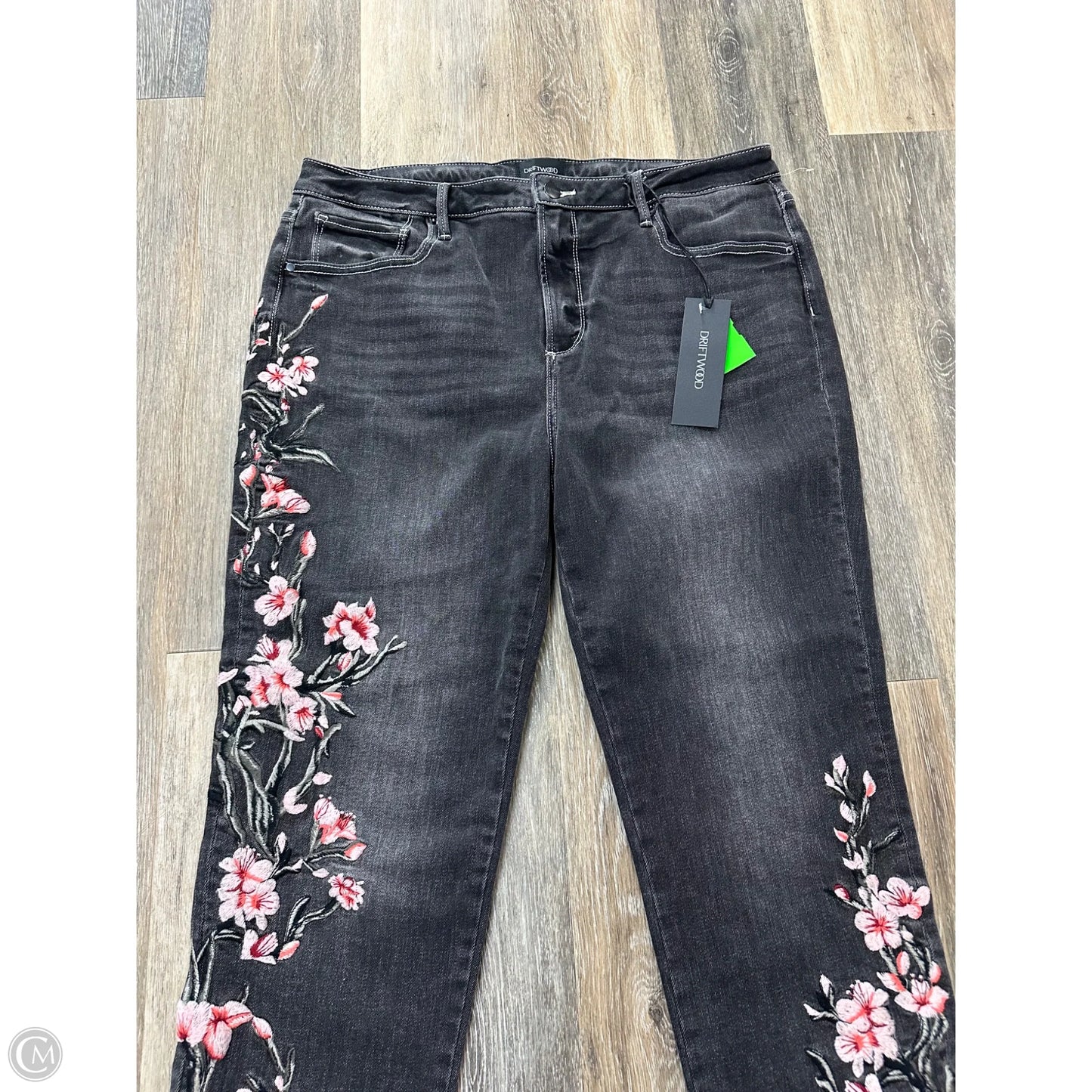 Jeans Straight By Driftwood In Black Denim, Size: 14