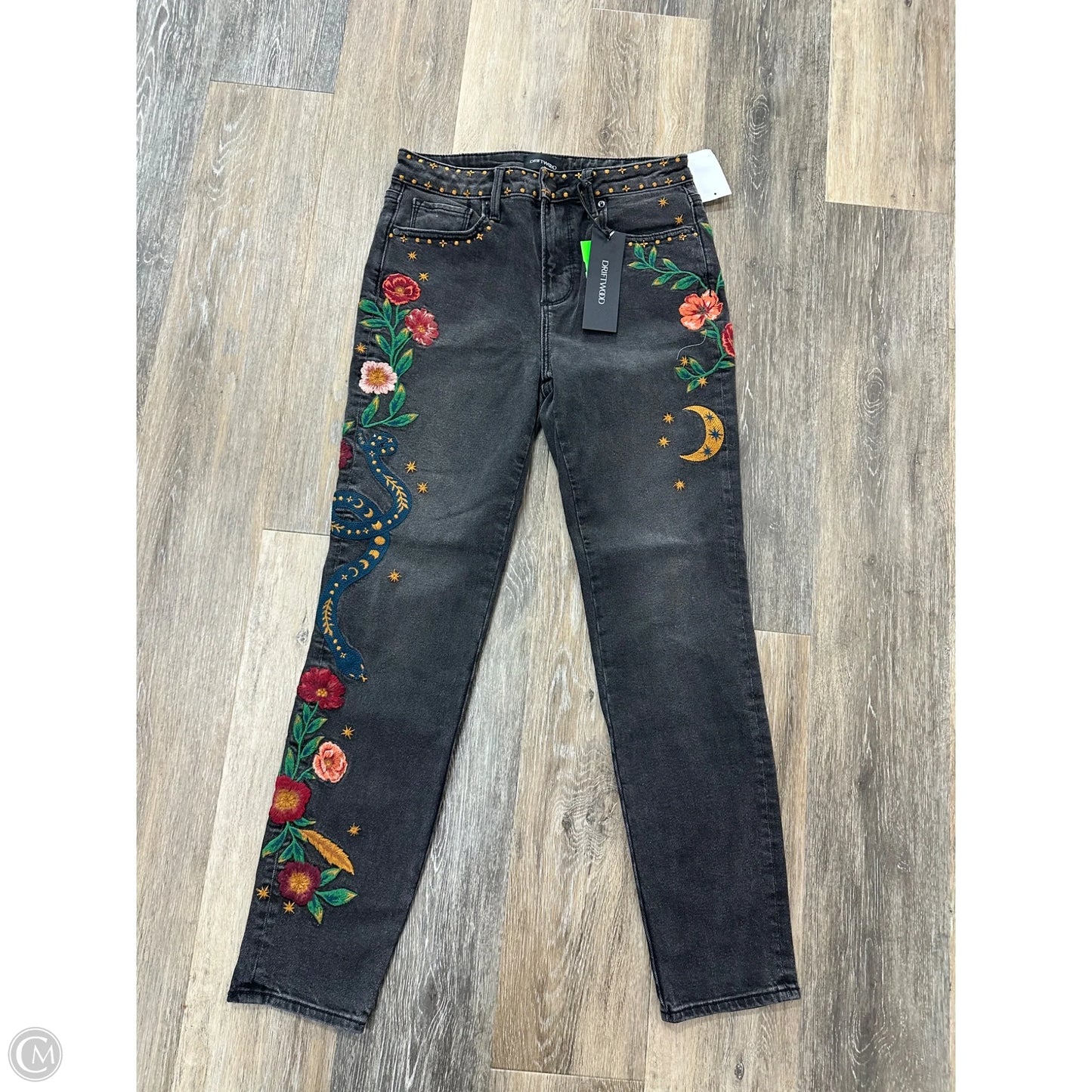 Jeans Straight By Driftwood In Black Denim, Size: 0