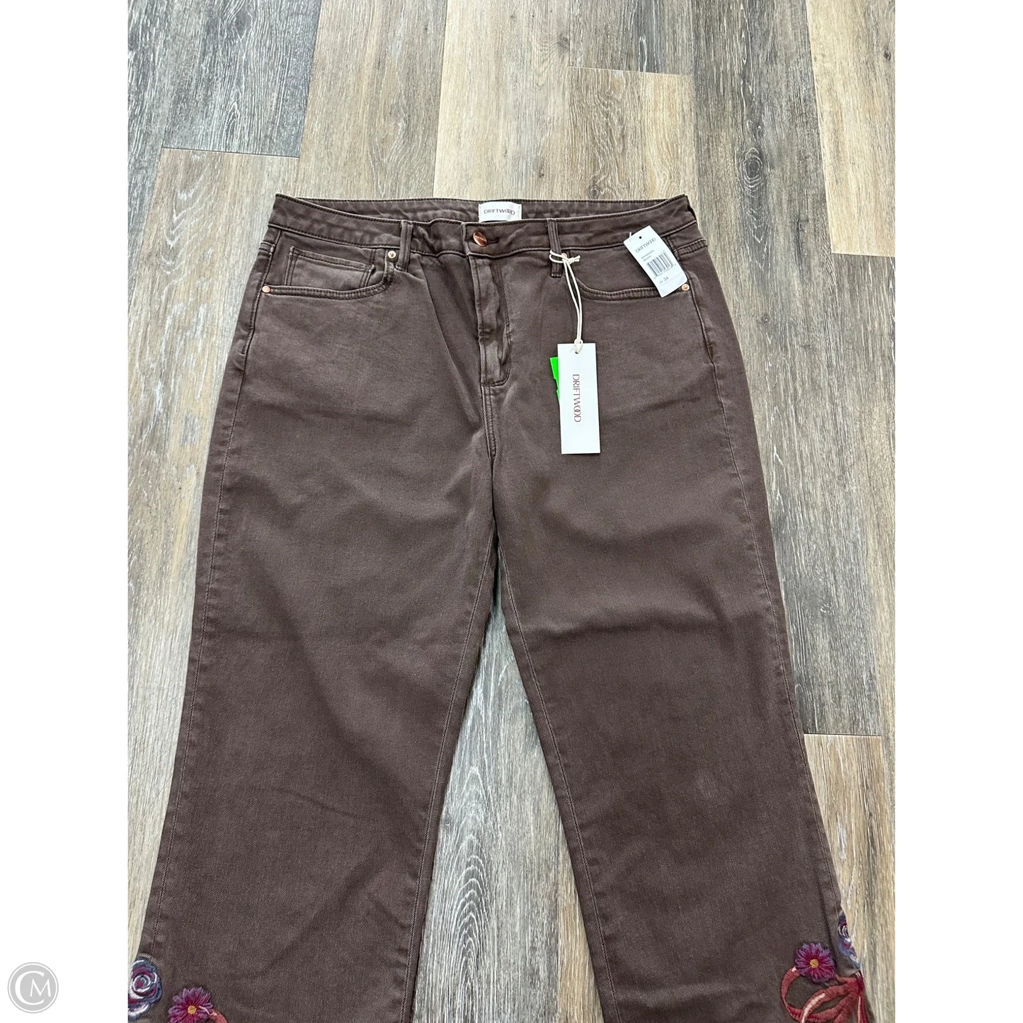 Jeans Straight By Driftwood In Brown Denim, Size: 14