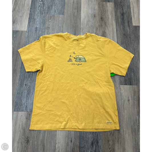 Top Short Sleeve By Life Is Good In Yellow, Size: Xl