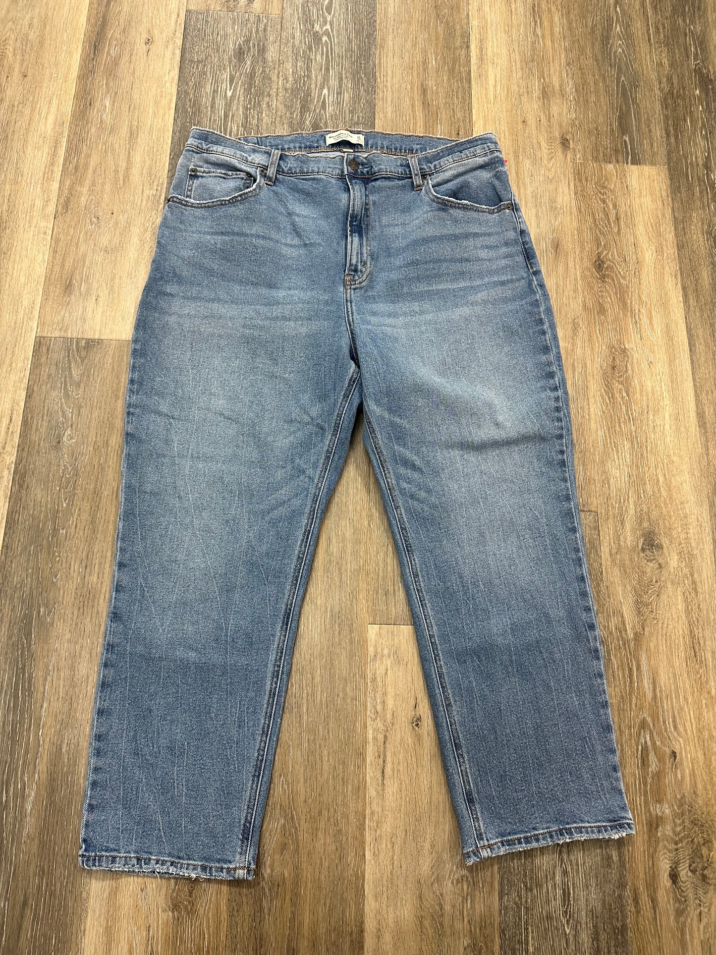 Blue Denim Jeans Straight Abercrombie And Fitch, Size 18