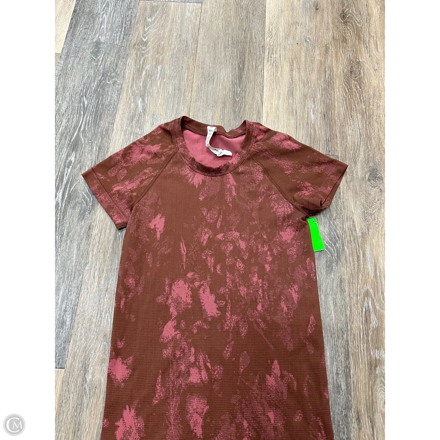 Athletic Top Short Sleeve By Lululemon In Brown, Size: 4