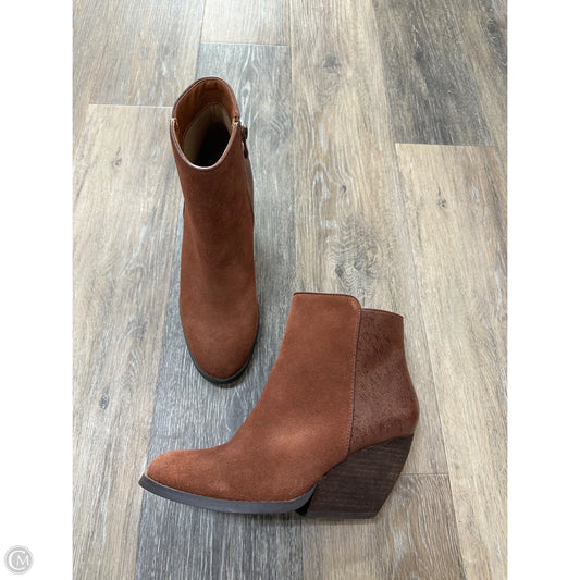 Boots Ankle Heels By Very Volatile In Brown, Size: 9