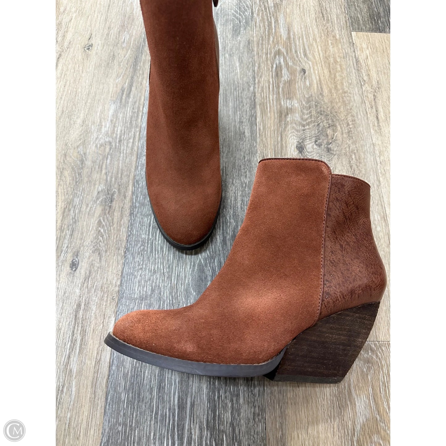 Boots Ankle Heels By Very Volatile In Brown, Size: 9