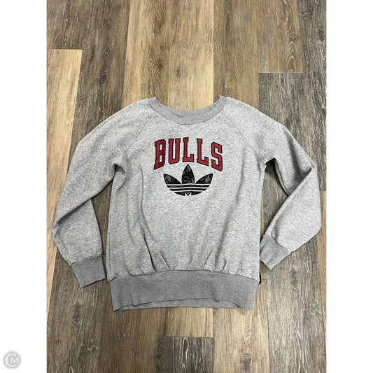 Athletic Sweatshirt Crewneck By Adidas In Grey, Size: M