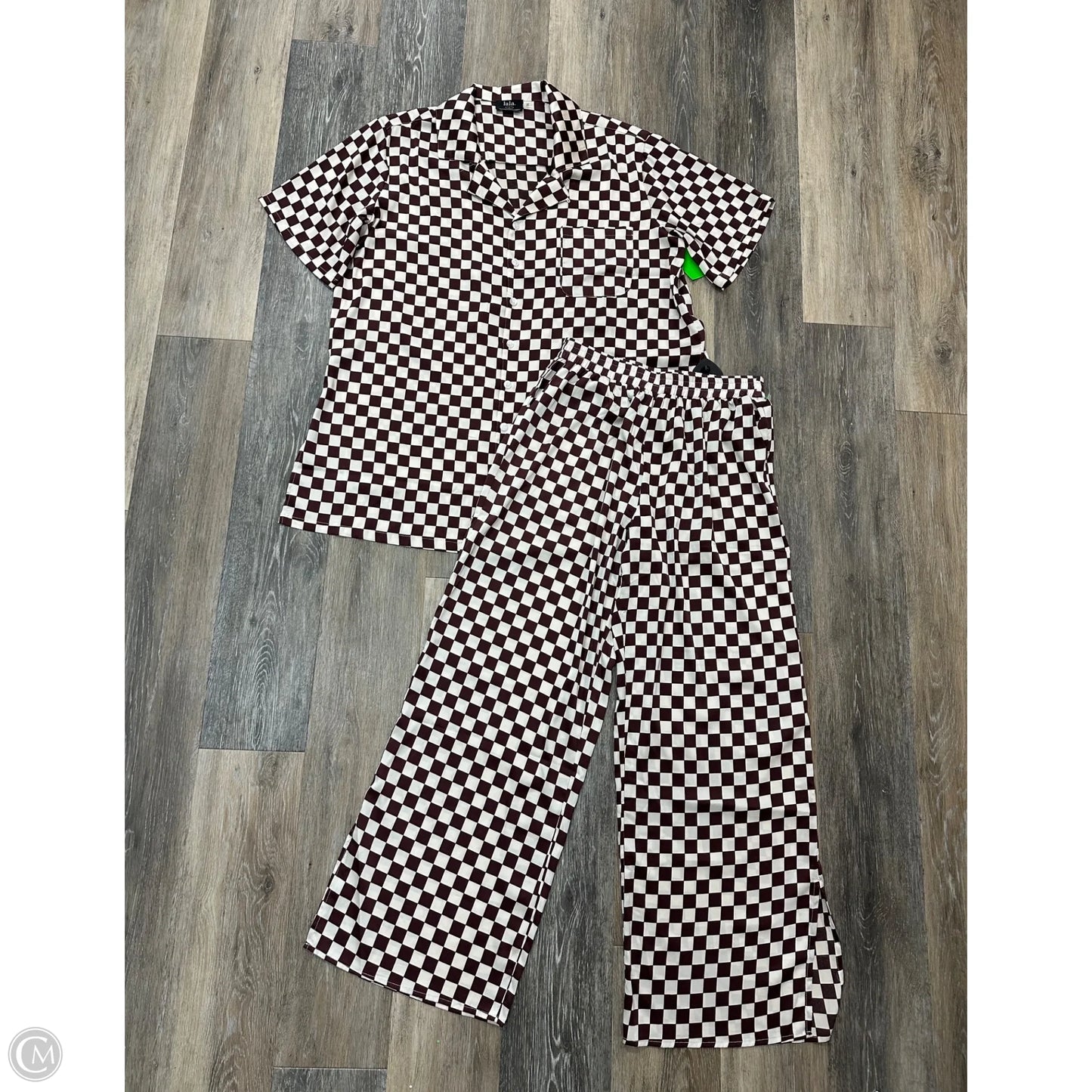 Pants Set 2pc By Dressed in Lala In Checkered Pattern, Size: M