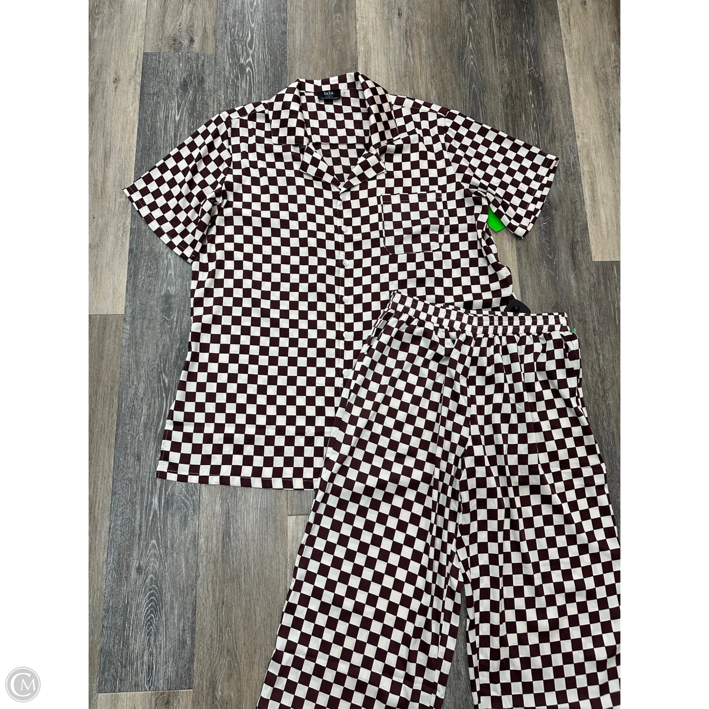 Pants Set 2pc By Dressed in Lala In Checkered Pattern, Size: M