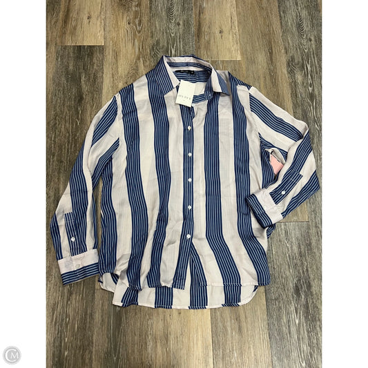 -Blouse Long Sleeve By Deluc In Striped Pattern, Size: Xs