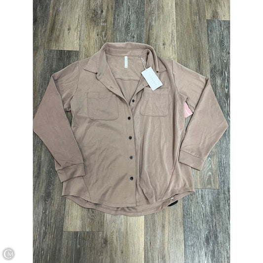 Blouse Long Sleeve By 7diamonds In Tan, Size: M