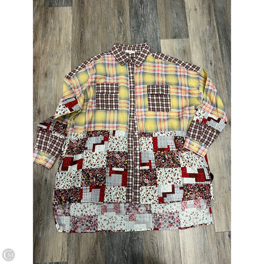 Blouse Long Sleeve By Easel In Plaid Pattern, Size: S