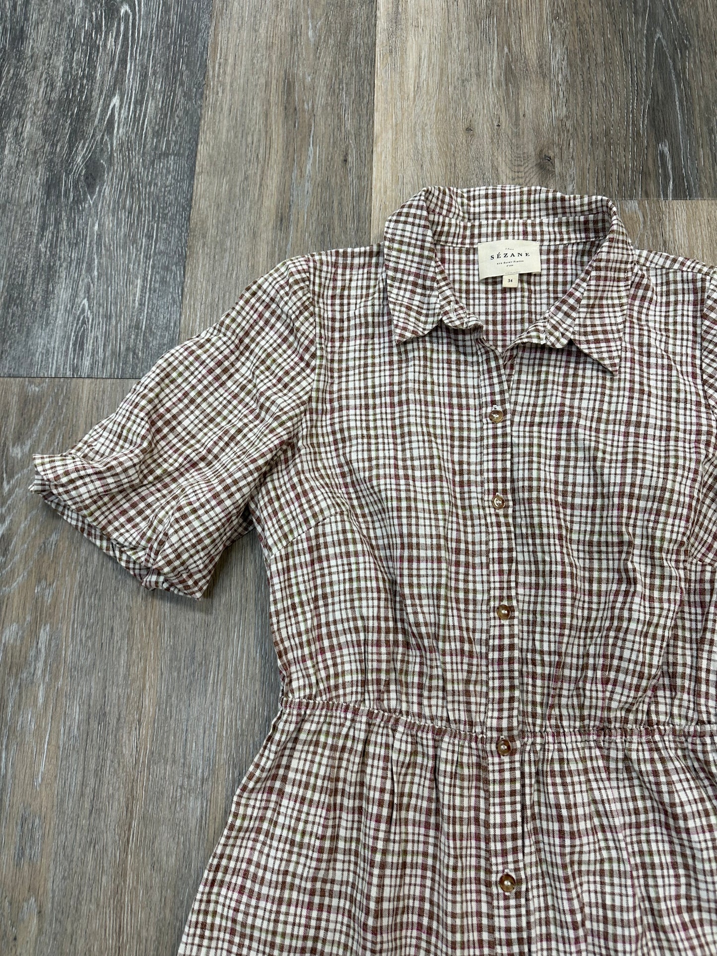 Dress Designer By Sezane In Plaid Pattern, Size: 2